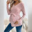 Maternity V Neck Clothing with Tie Comfortable-Blue XL 7