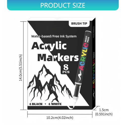 Soft Tip Watercolor Markers Highlighter Drawing Pen-8 black 2