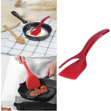 2-in-1 Heat Resistant Grip and Flip Scraper Omelette Turner Cooking Tools (Red) - DD01