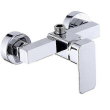 Modern Chrome Wall-Mounted Shower Tap with Mixer for Hot and Cold Water Control