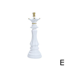(White Queen) Large Novelty White Chess Statues Knight King Sculpture for Office Arrangement