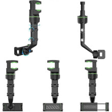 360 Rearview Mirror Phone Holder Adjustable Car Rearview Mirror Phone Clip (Green)2Pcs - DD01