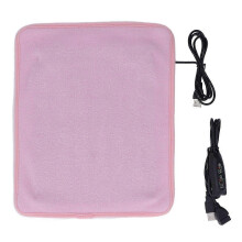 USB-Powered Heating Pad with 3 Temperature Settings and Timer, Pink Design for Shoulder and Neck
