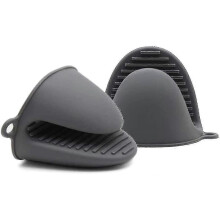 Thick Silicone Heat Resistant Oven Mitt for Cooking, Baking, Bbqs And Grilling (grey) - PR