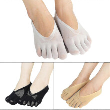 (Color Mixing 3pcs) Orthopedic Compression Socks Women's Toe Socks Ultra Low Cut Liner With Gel Tab Breathable