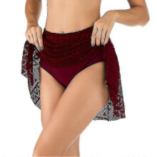 (M, RED) Womens Lace Hollow Out Swimsuit Tankini Bottom Swim Board Shorts(s-xxl) - Pjun