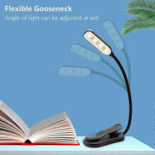 Rechargeable 7-LED Book Light with 3 Brightness Levels and Touch Switch, Easy Clip for UK Readers