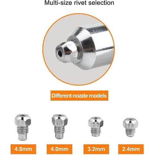 Rivet Gun Adapter Kit with Handle Grip Riveter Drill Attachment Riveting Hand Tool Insert Nut - DD 2