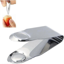 Stainless Steel Strawberry Huller Fruit Stem Remover Home Kitchen Tools for Cherry Tomato, Silver, 2PCS - DD