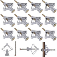 100pcs Plasterboard Wall Plugs Plasterboard Fixings Drywall Screws and Wall Plugs Set Anchor Anti-Rotational Expansion Tube - DD