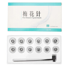 Stainless Steel Seven Star Needle Hammer with 12 Replaceable Heads for Dermal Therapy