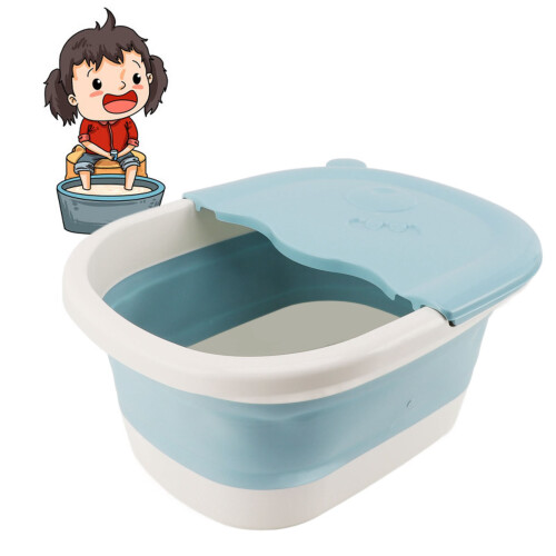 Collapsible Foot Bath Basin 30oz 39x30x17cm Blue 1