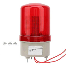 220VAC Red LED Rotating Flashing Warning Light 97mm Diameter for UK Industrial and Safety Use
