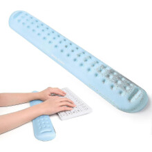 (L, Blue) Superfine Memory Foam Keyboard Mouse Wrist Rest, Memory Foam Wrist Cushion Support Easy Typing & Pain Relief For Office - PJ