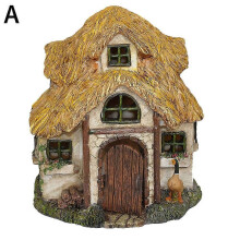 (A) Fairy Garden Modern Wooden Garden Tree House Decoration