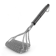 Grill Brush Safe Grill Brush Hairless with Triple Stainless Steel Scrub Heads 17 Inch Grill Cleaning Brush - PR