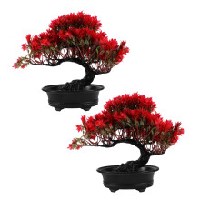 2Pièces Arbre Pin Artificiel Rouge En Décoration Accueil