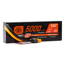Spektrum 7.4V 5000mAh 2S 100C Smart G2 Hardcase LiPo Battery: IC3 SPMX52S100H3