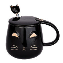 Mug Caife Inslithe Teasa Spreagtha ag Cat, Mugaí Ceirmeacha Dearaidh Gleoite le Cumas Mór do Dhaoine a bhfuil dúil acu i gCait, Sábháilte sa