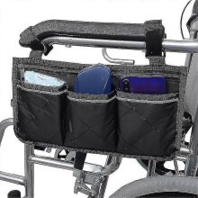 (dark blue) Wheelchair Bag With Pockets, Universal Waterproof Armrest Side Bag Wheelchair Side Organizer Storage Bag Armrest Pouch, 1pcs - Pengj