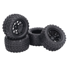 4pcs 12mm Hex 1/10 RC Wheels 125mmx65mm Black