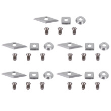 15Pcs Tungsten Carbide Cutters Inserts Set for Wood Lathe Turning Tools(Include 11mm Square with Radius,12mm Round