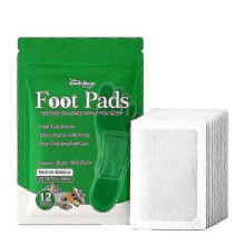 For Deep Cleansing Foot Patch 12 Pcs Detox Bamboo Vinegar Ginger Powder Relieve Stress Improve Sleep Night Use