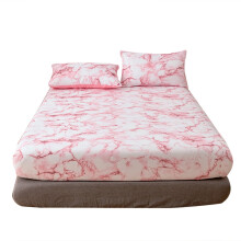 Luxe lakenset voor een tweepersoonsbed (queen size), marmerpatroon, gemaakt van duurzame microvezel, hypoallergeen en kreukvrij, wit beddengoed voor