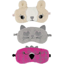 4-Pack Plush 3D Fluffy Animal Eye Masks - Soft Sleep Masks for Kids and Adults for Fun Relaxation in the UK