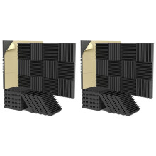 Akustikschaumplatten, 2 X 12 X 12 Zoll, Selbstklebende Schalldichte Schaumstoffplatten, Hochdichte Schalldichte Wandpaneele (24Er-Pack)