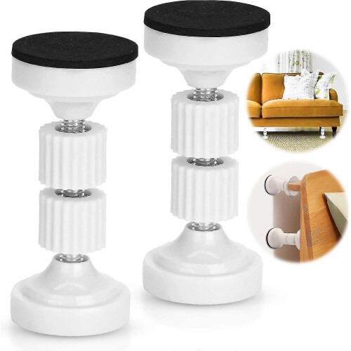 2 Pack Headboard Plugs, Adjustable Threaded Bed Frame Anti-shake Tool, Headboard Stoppers(white) - DD