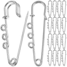 50pcs Brooch Findings Safety Pins Needles with Holes Metal Pins Brooch for Diy - DD