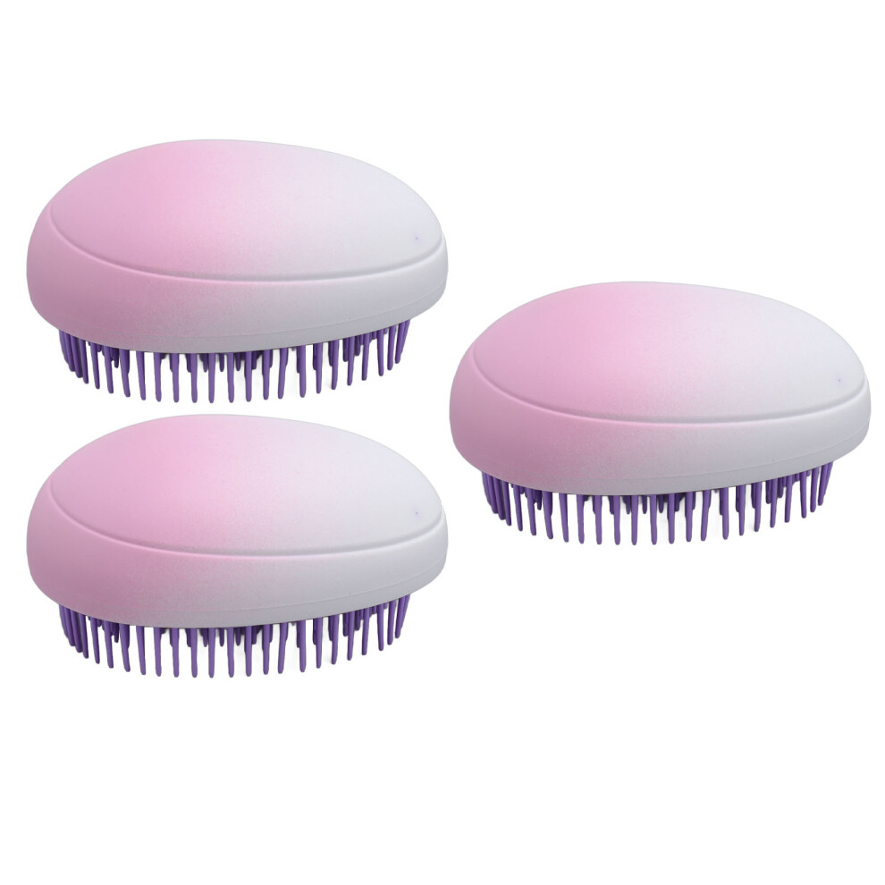 3pcs Detangling Brush Small Gradient Grape Purple