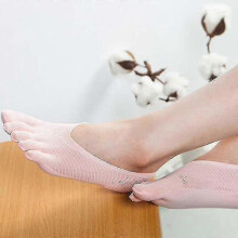 (Black) Orthopedic Compression Socks Women's Toe Socks Ultra Low Cut Liner With Gel Tab Breathable