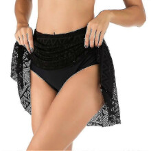 (XXL, BLACK) Womens Lace Hollow Out Swimsuit Tankini Bottom Swim Board Shorts(s-xxl) - Pjun