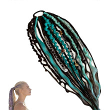 (Green) Elastic Braided Hair Tie for Comfortable Daily Wear During Exercise Commuting and Various Activities Synthetic Fiber White
