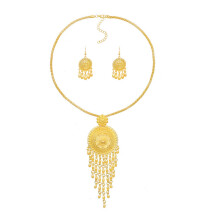 Beautiful Alloy Fringe Necklace And Earrings Set Elegant-D