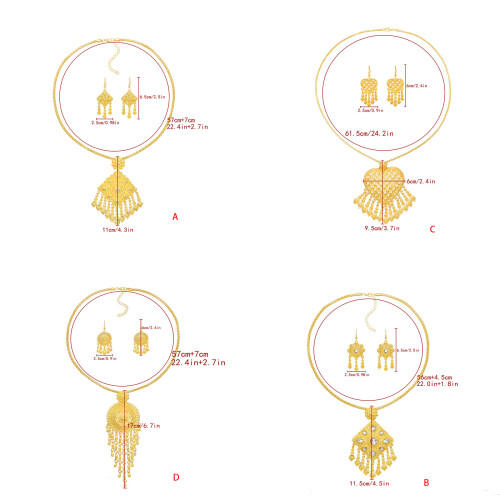 Delicate Alloy Fringe Earring And Necklace Accessory Set-B 2