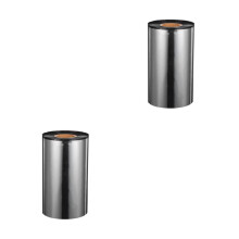 2Rolls Wax-Based Black Thermal Ribbon for Barcode Printer Labels