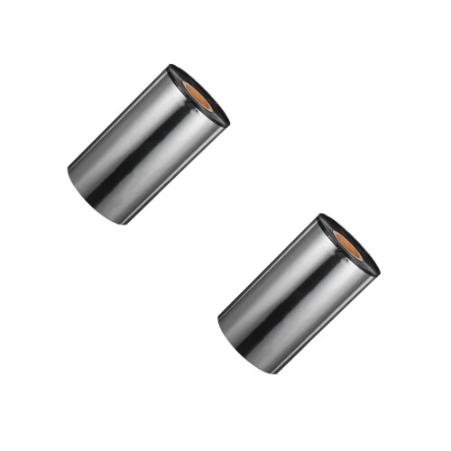 2Rolls Wax-Based Black Thermal Ribbon for Barcode Printer Labels 1