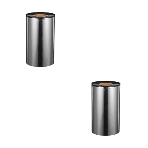 2Rolls Wax-Based Black Thermal Ribbon for Barcode Printer Labels 2