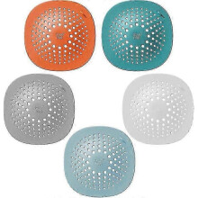5-Piece Silicone Floor Drain Strainer Set for Showers, Bathroom Sinks, and Bathtubs, Easy-Clean UK Bathroom Accessory