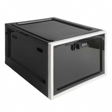 (Black White) Lockable Food Storage Box for Fridge, Snacks, Kitchen & Bedroom, Space-Saving Organizer