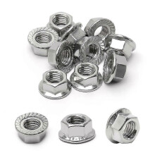 16-Pack M10 Serrated Flange Hex Nuts for Secure DIY and Automotive Projects in the UK