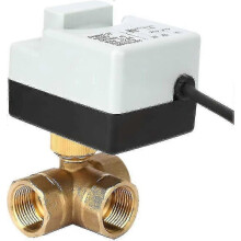 AC220V DN20 G3/4 Electric Brass 3-Way Ball Valve for Heating and Ventilation Systems
