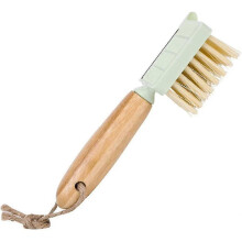 Vegetable Brush with Grater, Wooden Handle, Potato Brush with Peeler - DD0