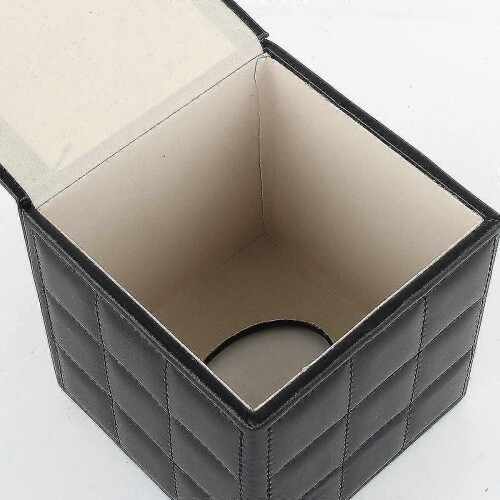 PU Leather Cube Tissue Holder Drawer Box for Home Office and Car (White Cube) - DD01 2