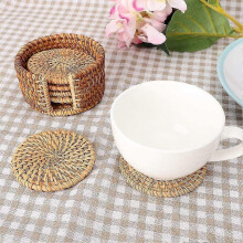6 Pieces Beverage Coasters, Rattan Coasters, Handmade Braided Coasters - DD0