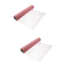 2Rolls Rose Gold Glitter Gauze Tulle Ribbon for DIY Bow Making & Gifts
