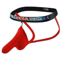 (M, red) Men's Sexy Jock Strap Underwear Briefs Underpants Panties Thongs